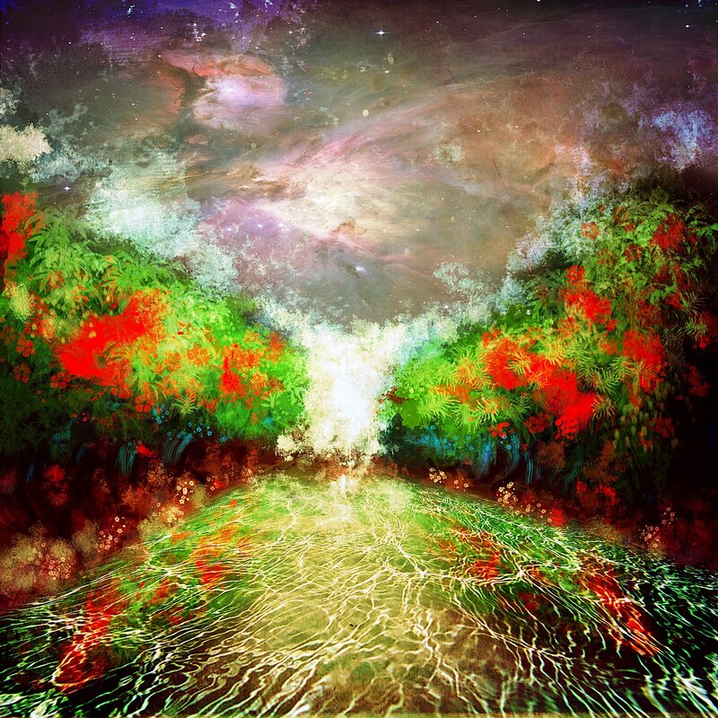 River Flowing Through Forest — Green, Dreamy