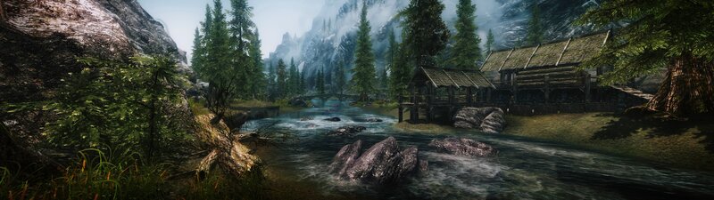 River Flowing Through Forest — Green, Serene, 3d Render