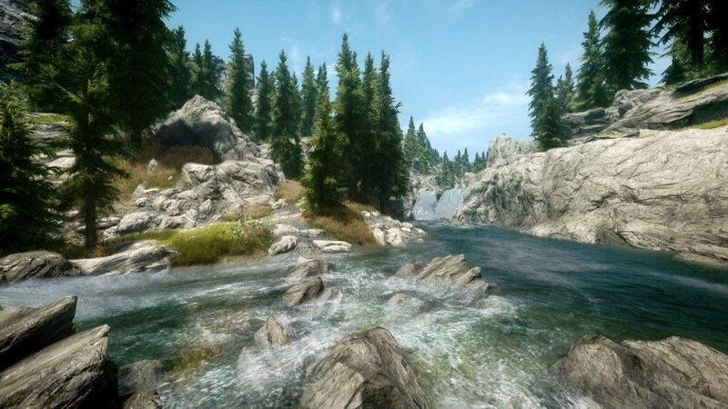 River Flowing Through Forest — Green, Serene, Afternoon, 3d Render, Trees