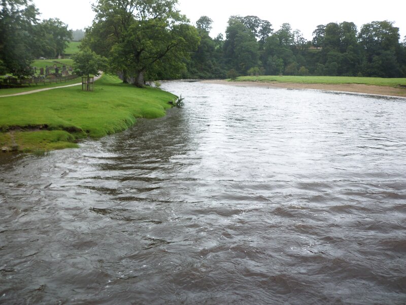 River flowing through green landscape