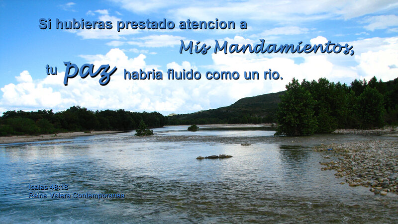 River Flowing Through Landscape — Blue, Serene