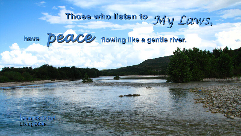River Flowing Through Landscape — Blue