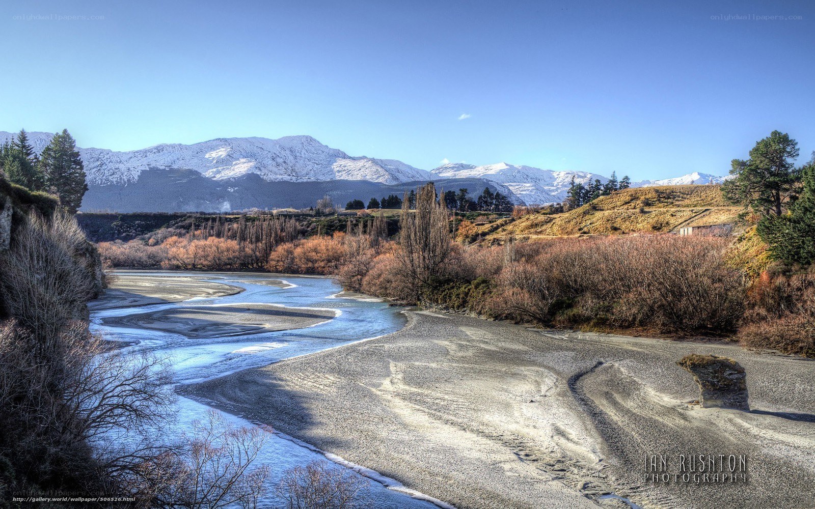 river flowing through mountain valley