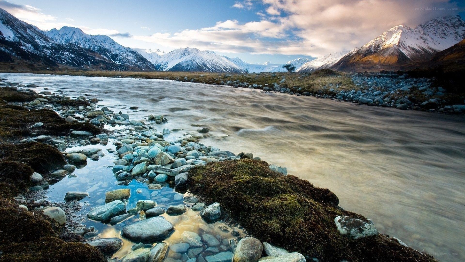 River flowing through mountain valley
