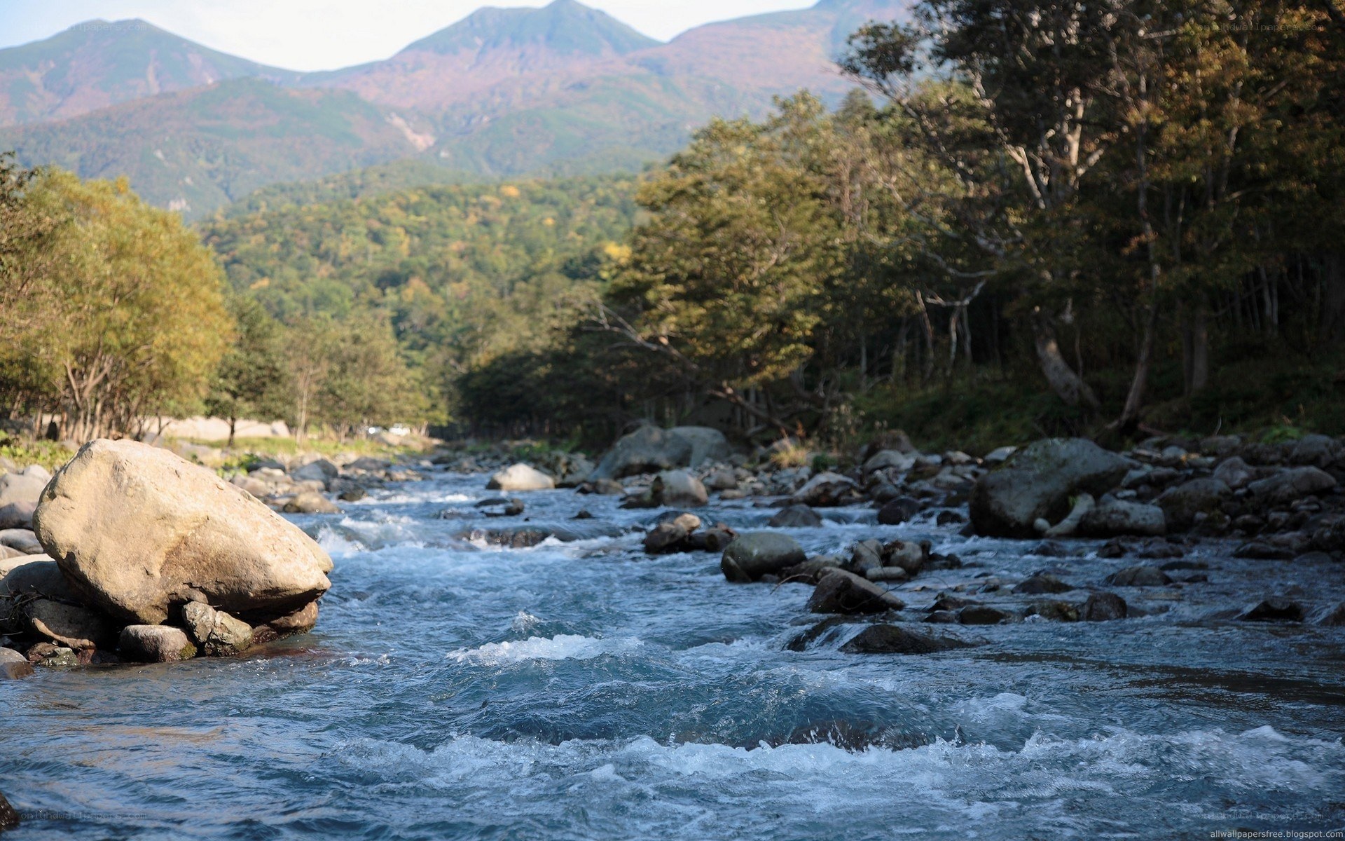 River flowing through mountain valley