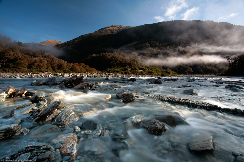 River flowing through mountain valley