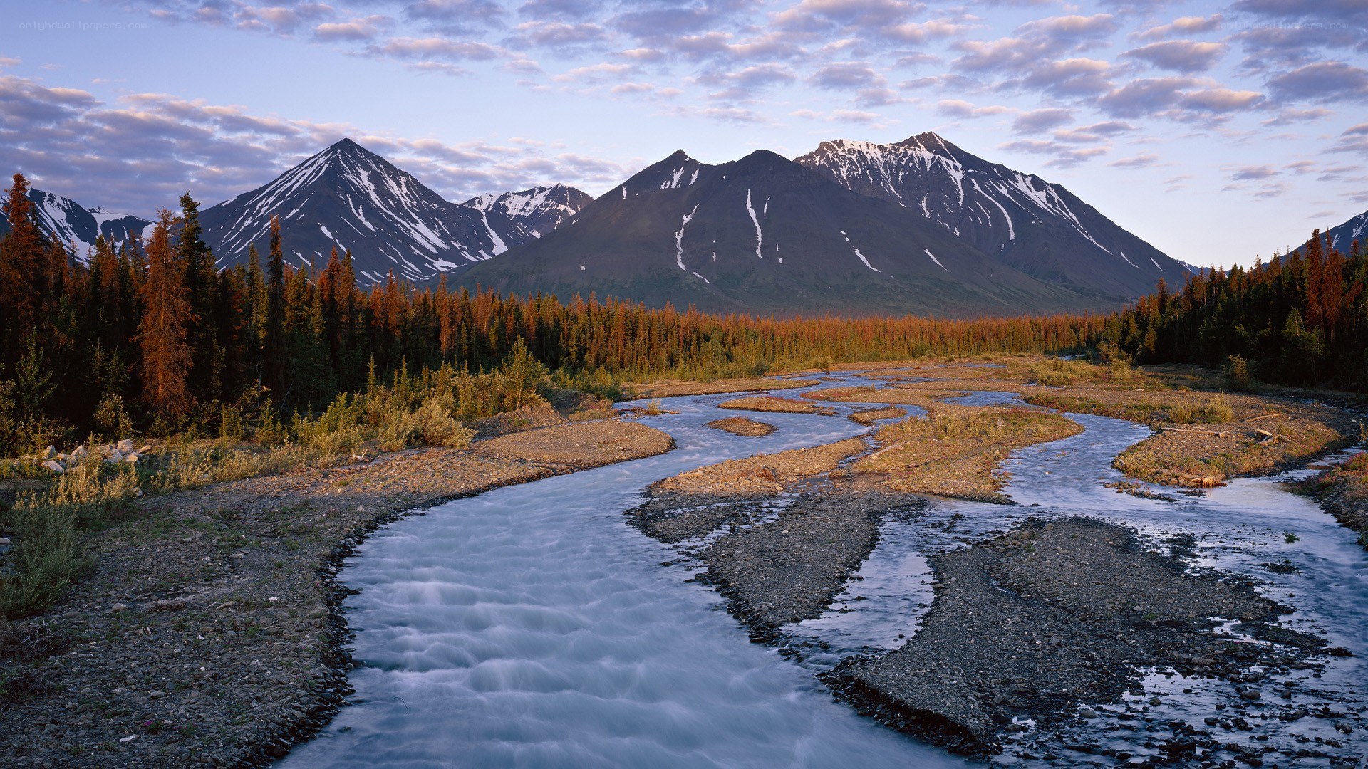 River flowing through mountain valley