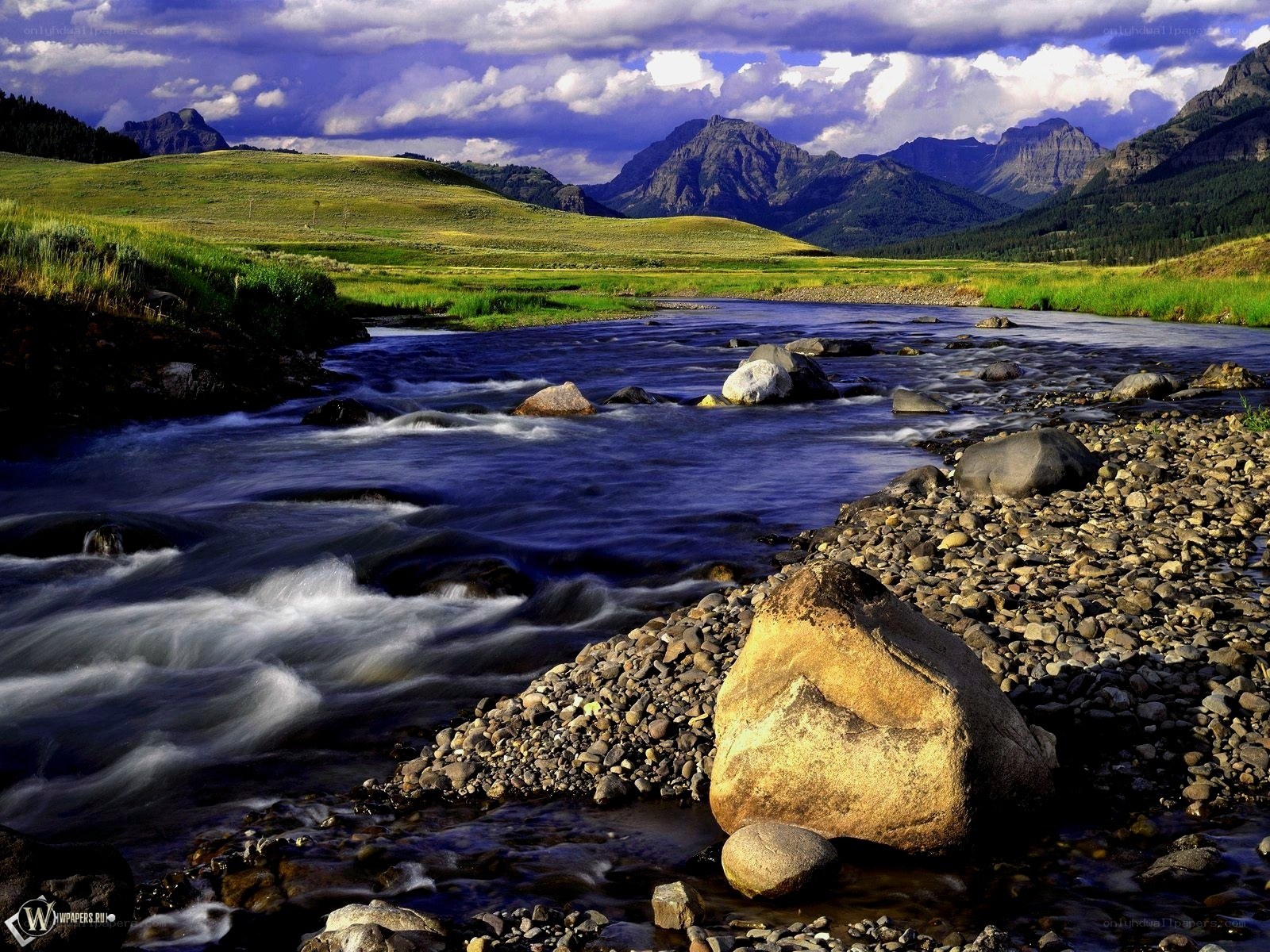 River flowing through mountain valley
