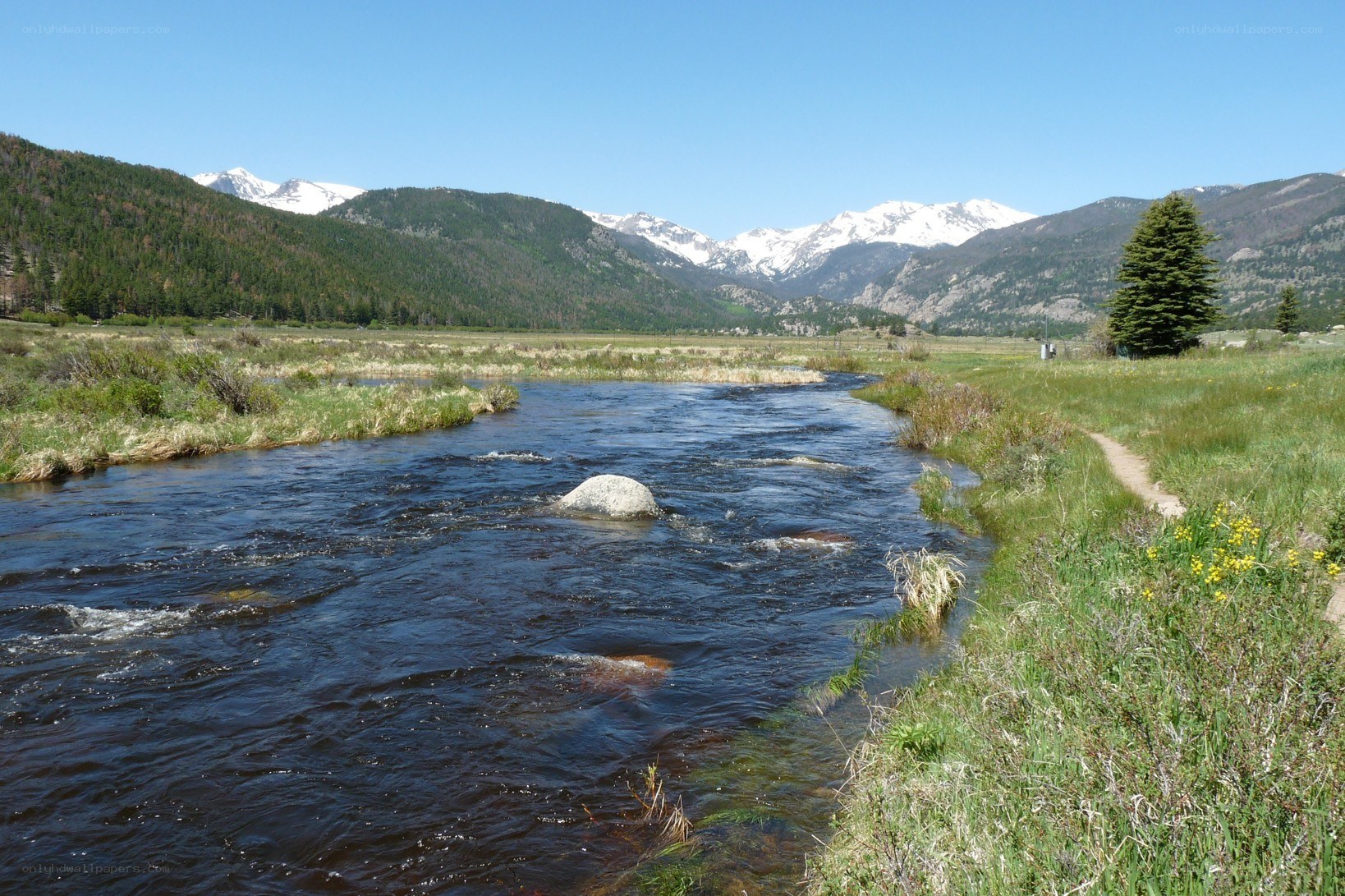 River flowing through mountain valley