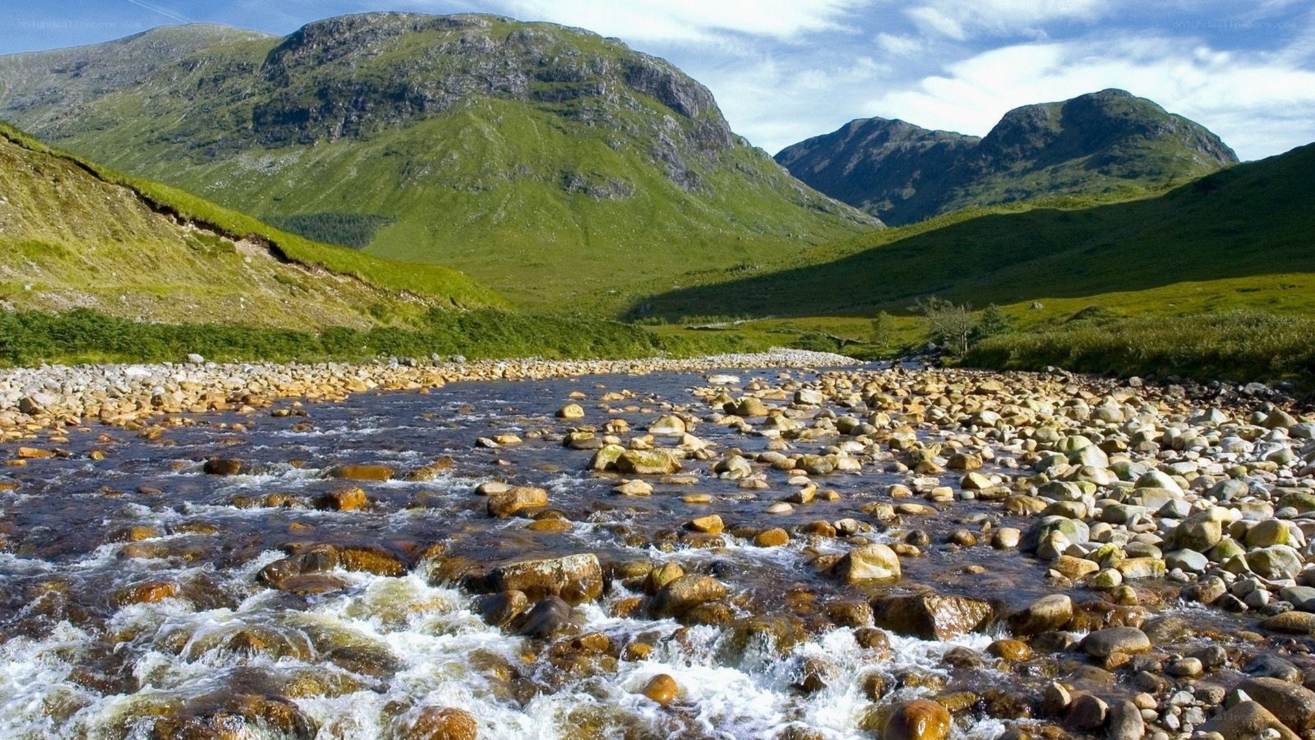 River flowing through mountain valley