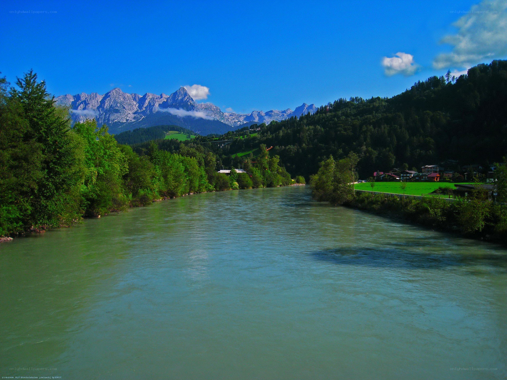River flowing through mountain valley