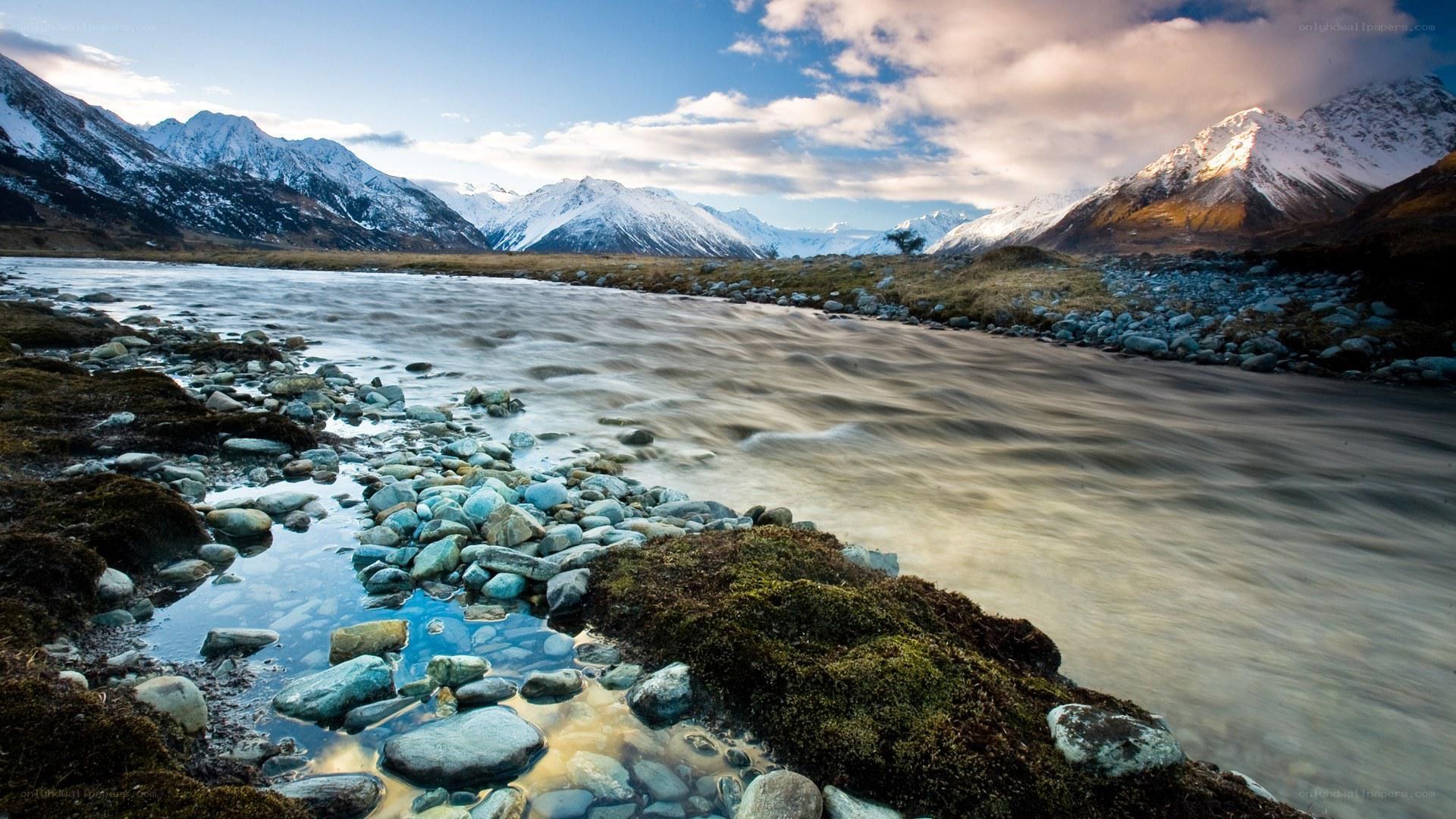River flowing through mountain valley