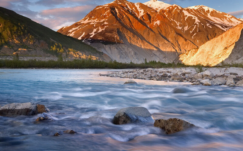 River flowing through mountain valley