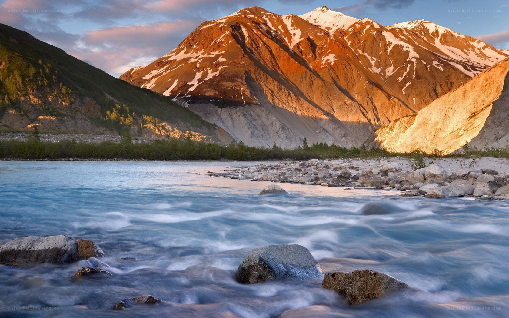 River flowing through mountain valley
