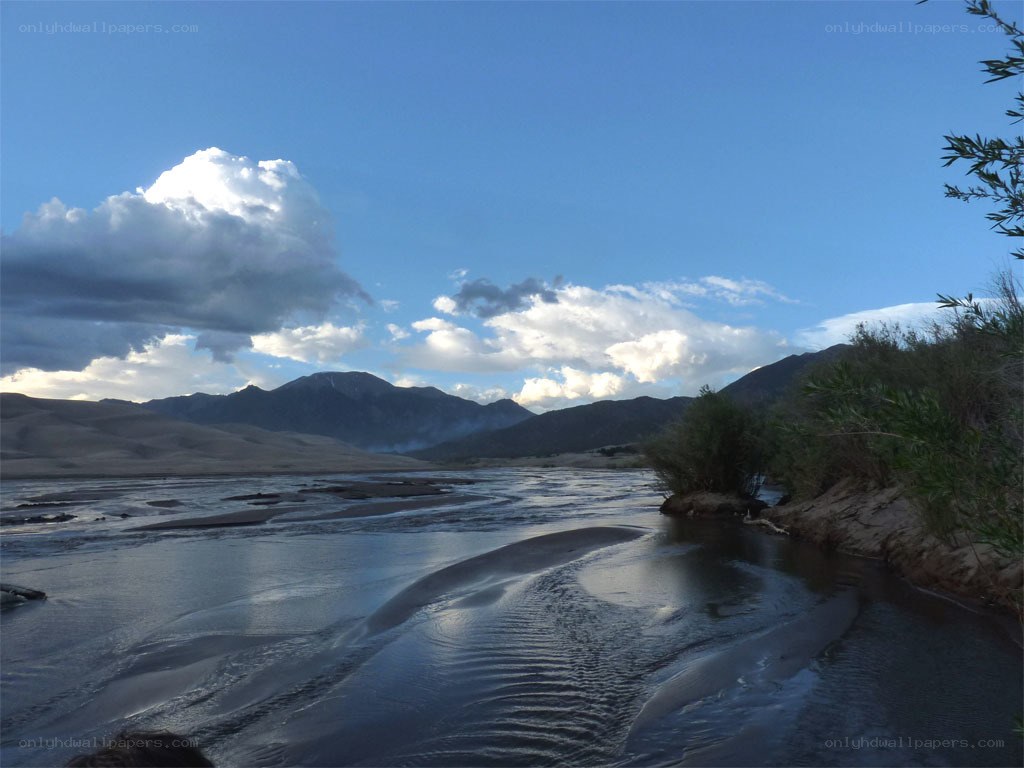 River flowing through mountain valley