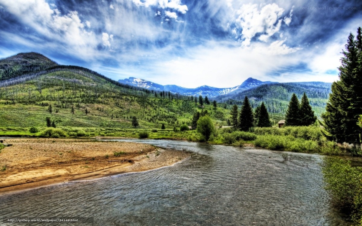 River flowing through mountain valley