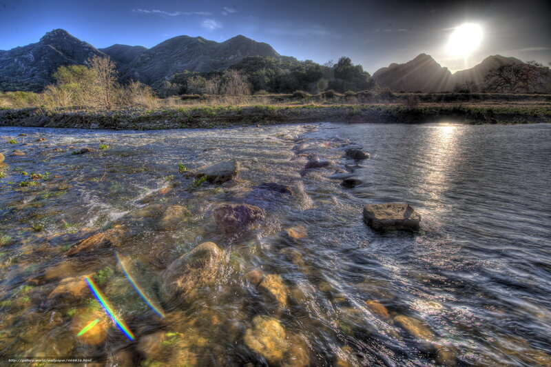 River flowing through mountains