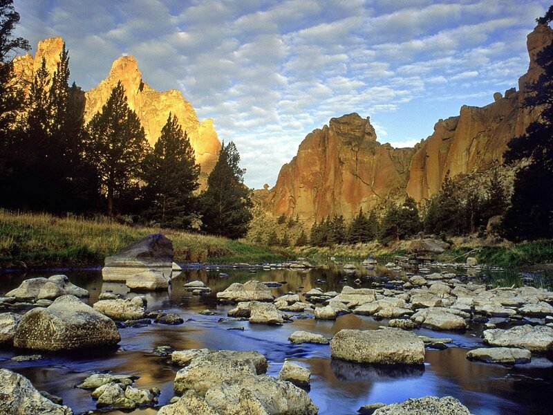 River flowing through rock formations
