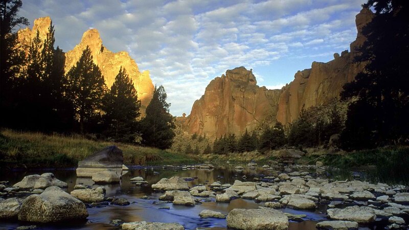 River flowing through rock formations