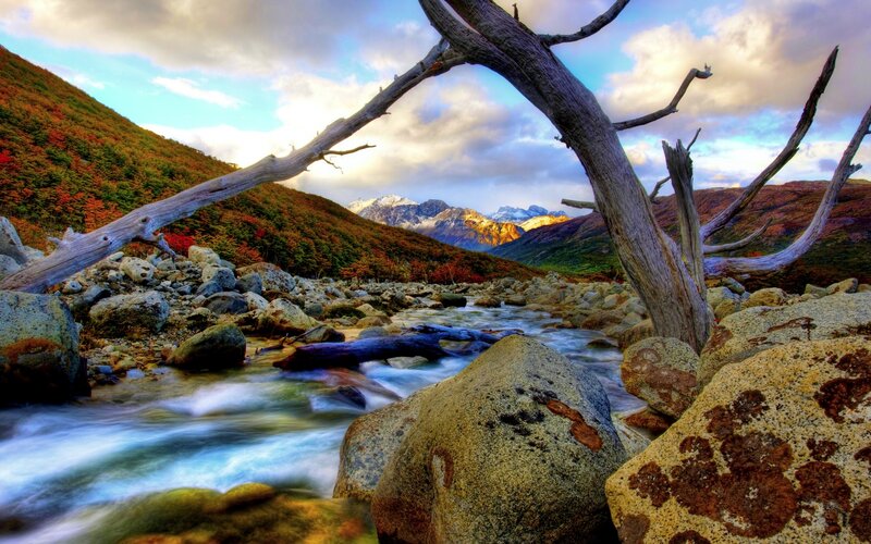River Flowing Through Rocks — Blue, Dramatic