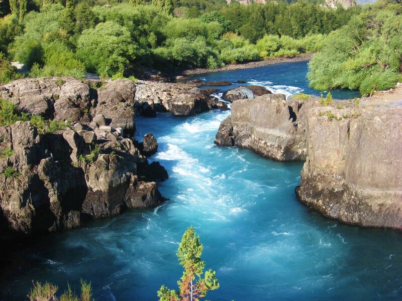 River Flowing Through Rocks — Blue, Natural