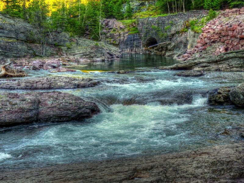 River Flowing Through Rocks — Green, Natural, Afternoon
