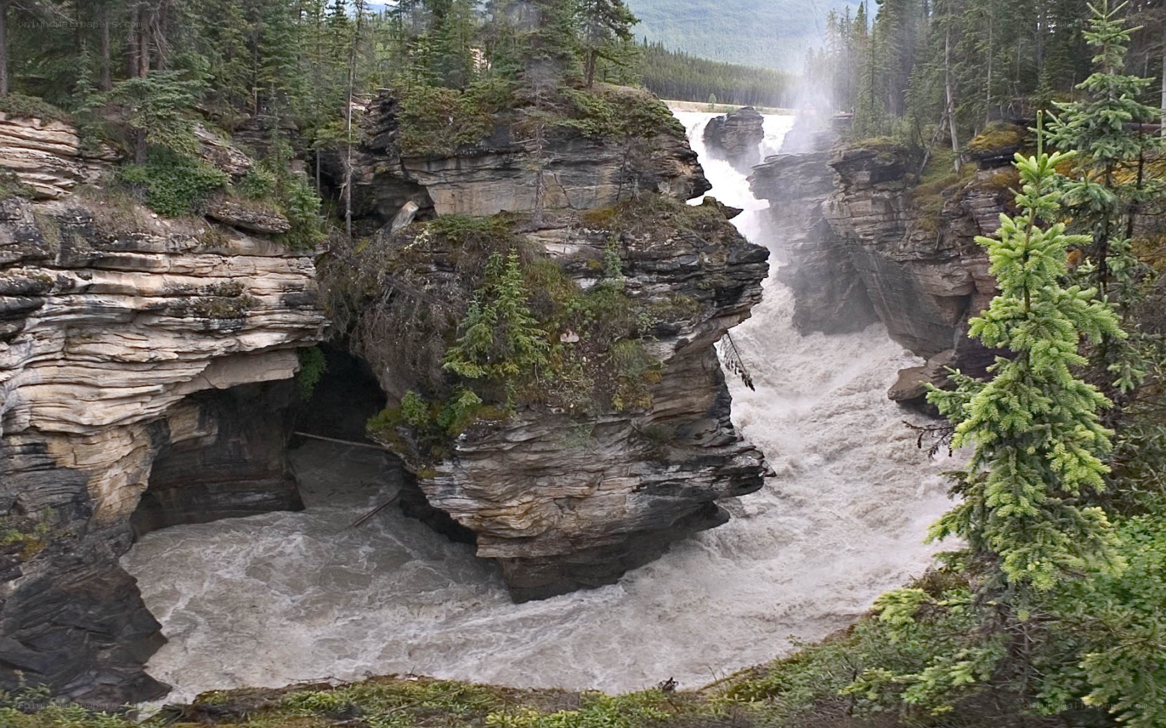 river flowing through rocky canyon