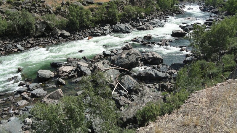 river flowing through rocky canyon