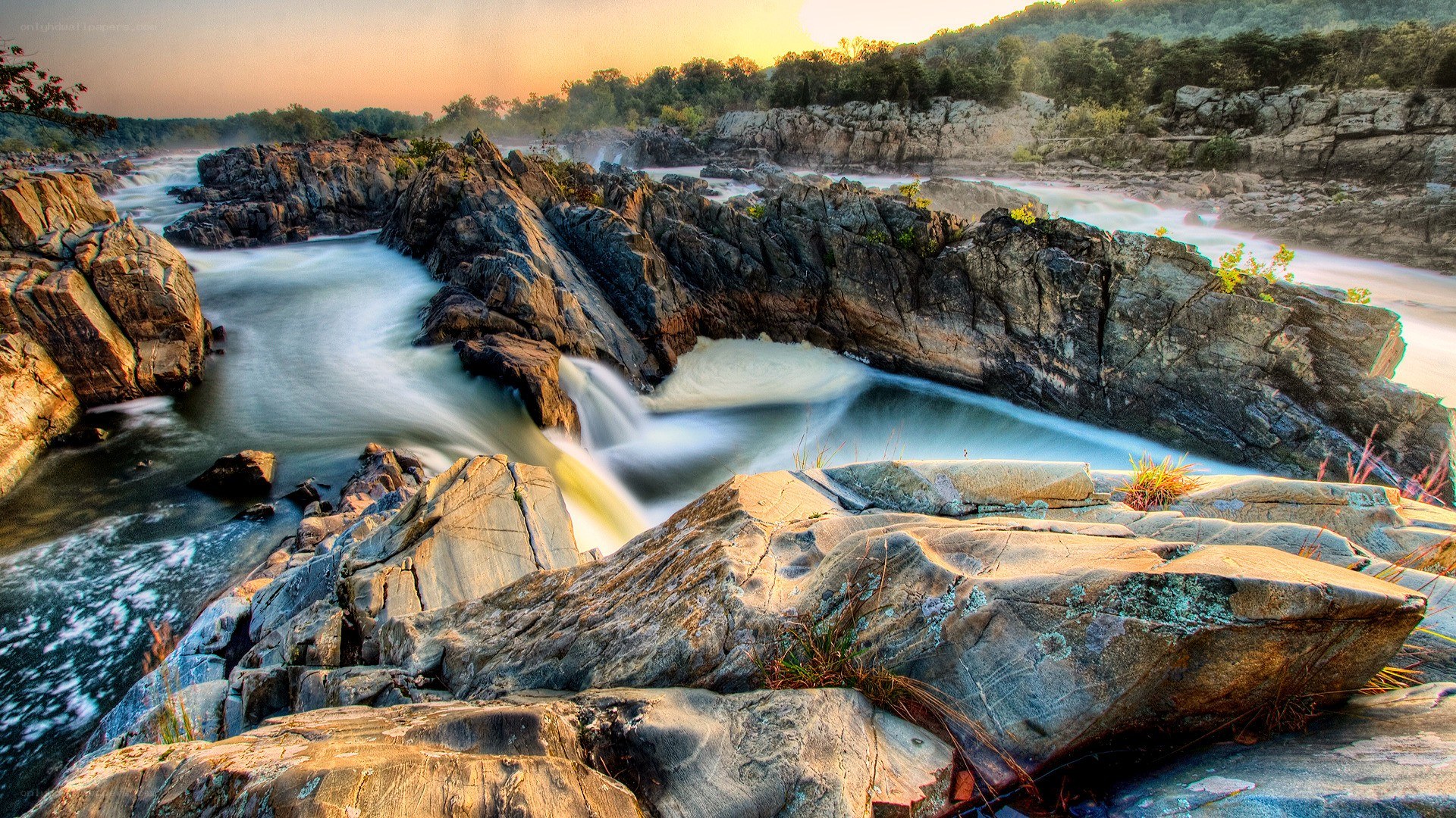 river flowing through rocky canyon