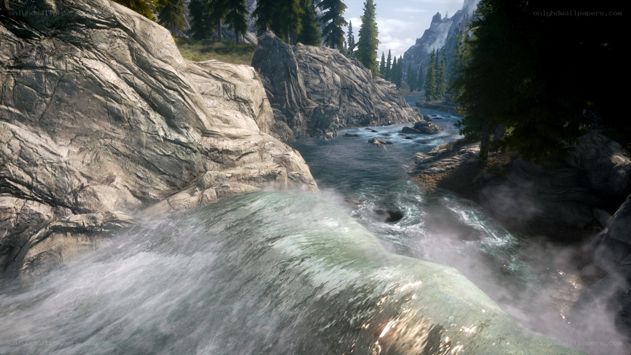 river flowing through rocky canyon