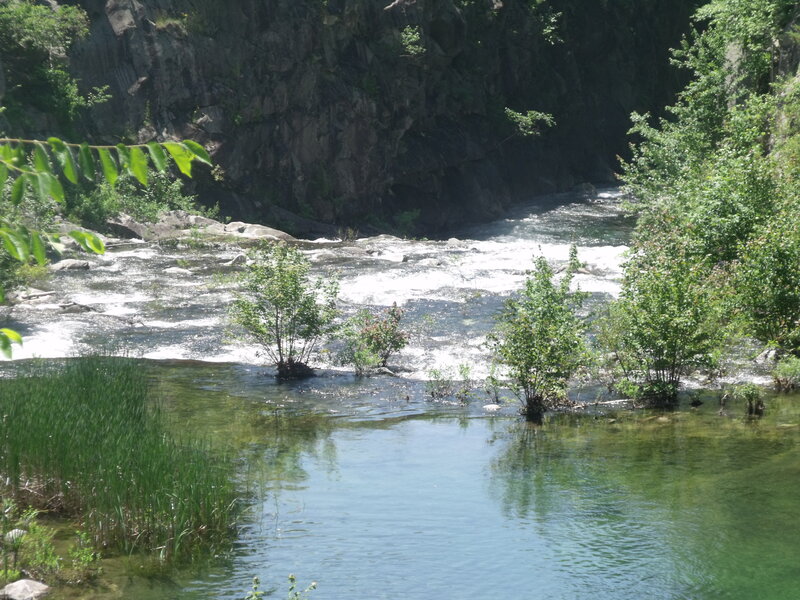 River flowing through rocky gorge