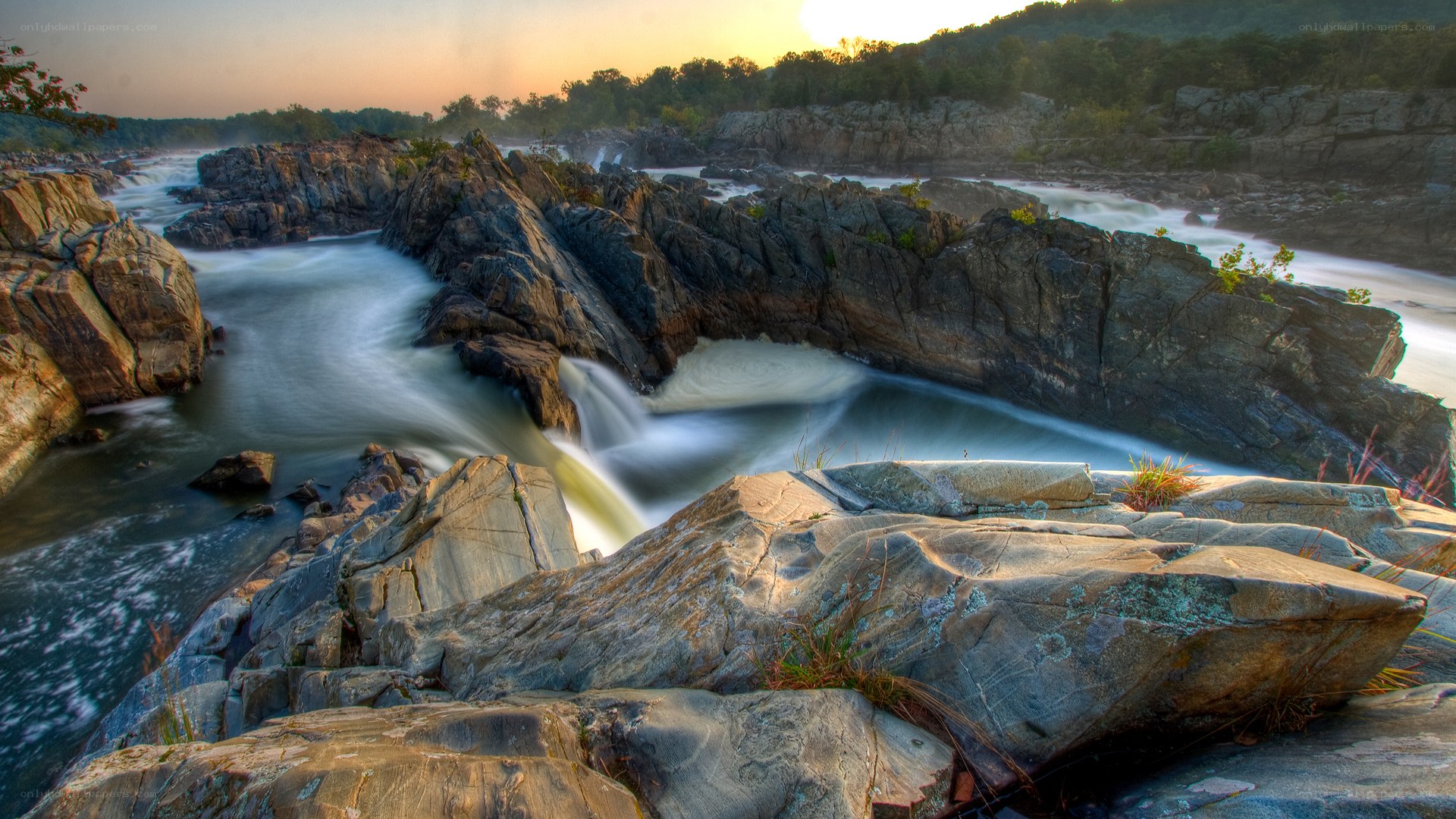 river flowing through rocky gorge