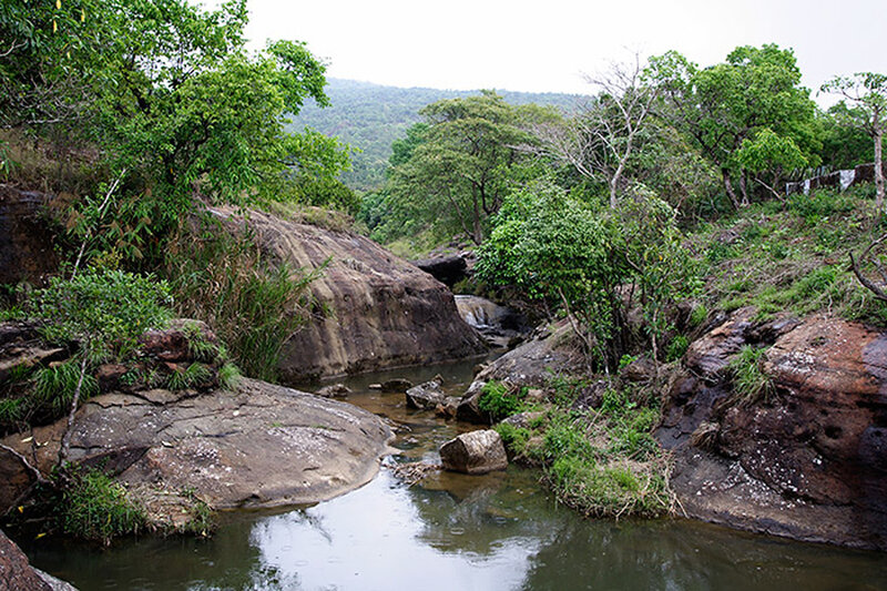 river flowing through rocky landscape