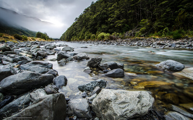 River flowing through rocky valley