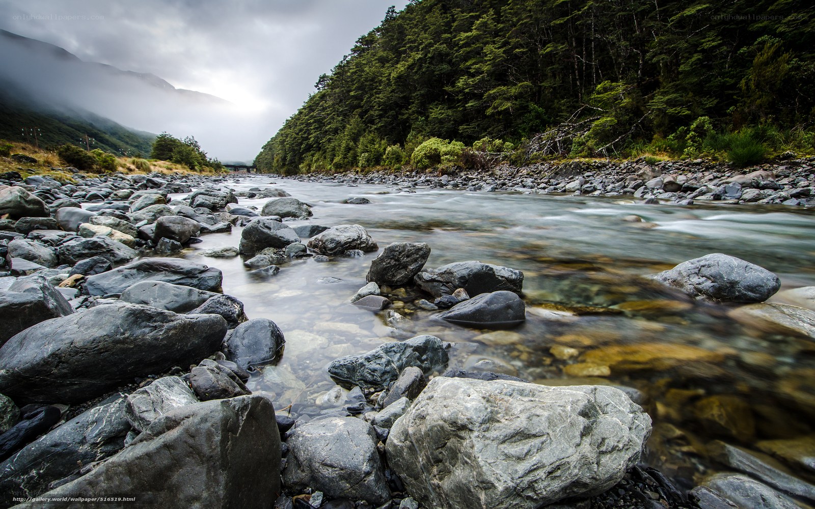 River flowing through rocky valley