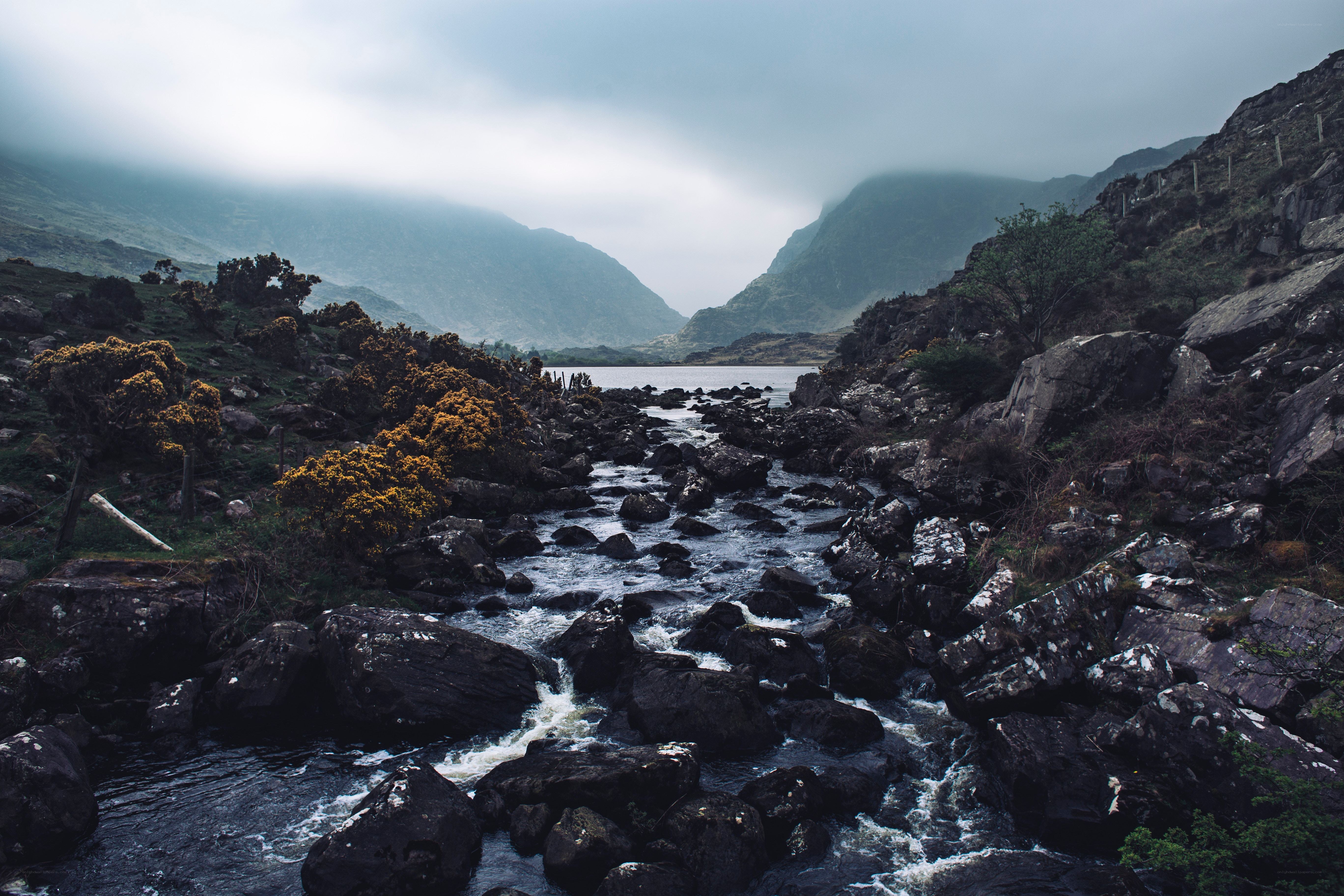River flowing through rocky valley