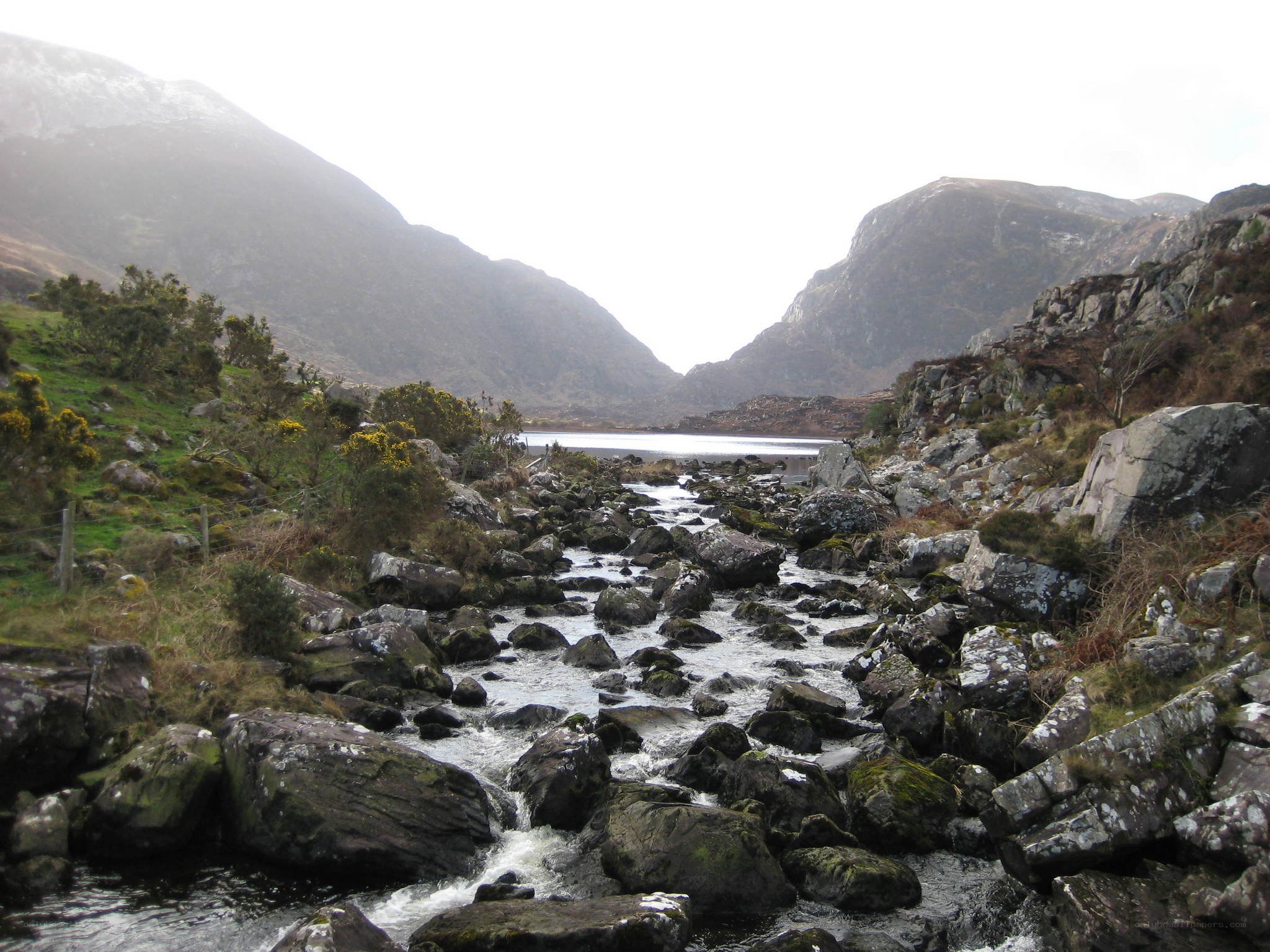 river flowing through rocky valley