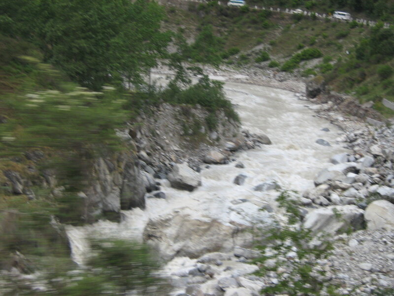 river flowing through rocky valley