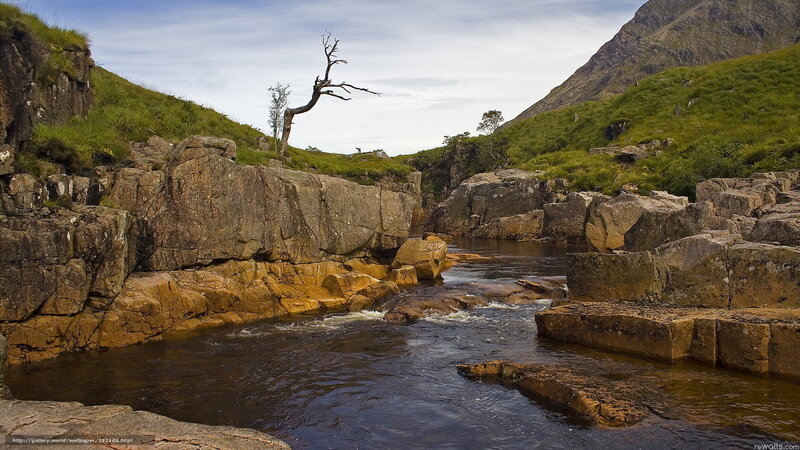 River flowing through rocky valley