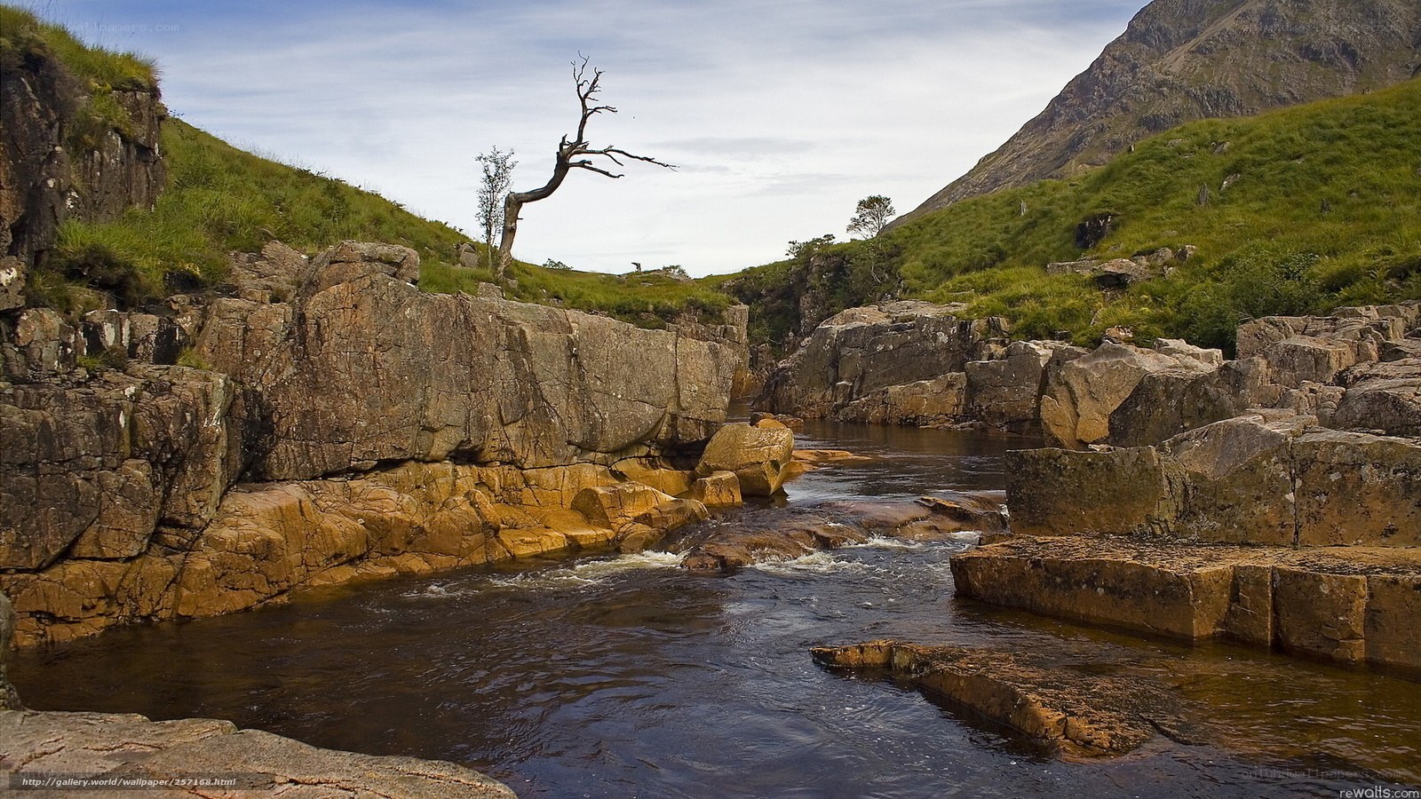 River flowing through rocky valley