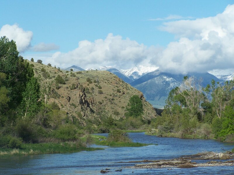 River Flowing Through Valley — Blue, Serene, Afternoon