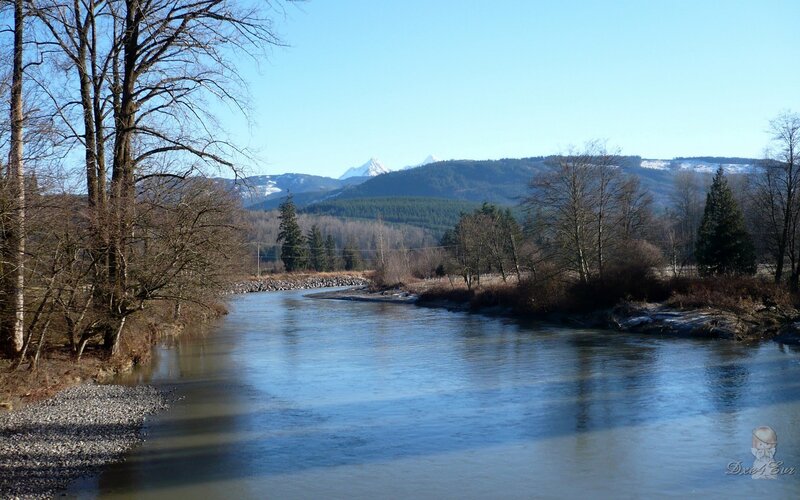 River Flowing Through Valley — Blue, Serene, Winter