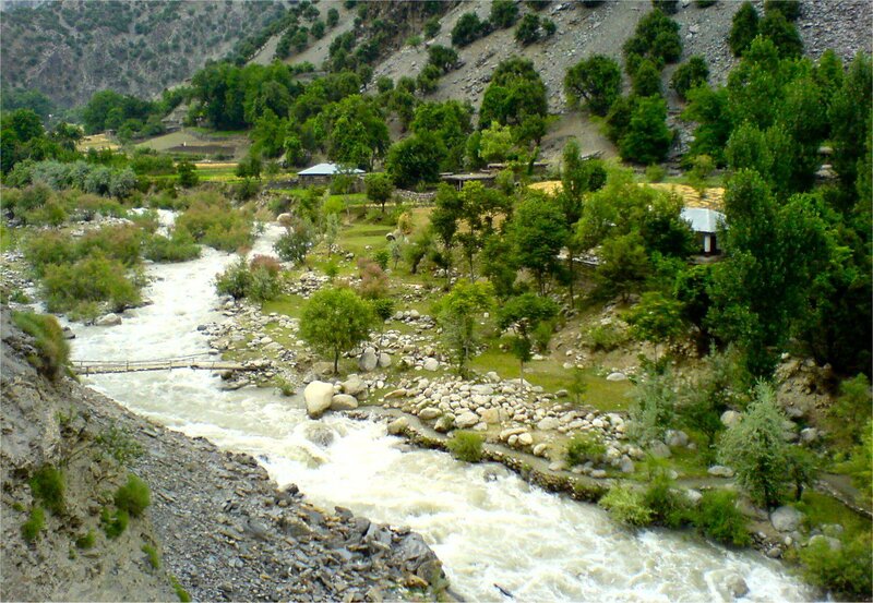 River Flowing Through Valley — Green, Serene, Afternoon