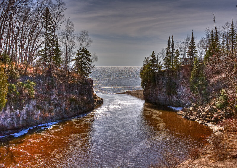 River Flowing to Lake