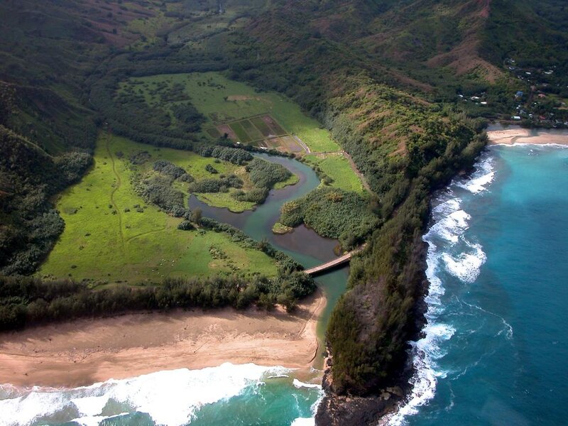 River Flowing to Ocean — Green