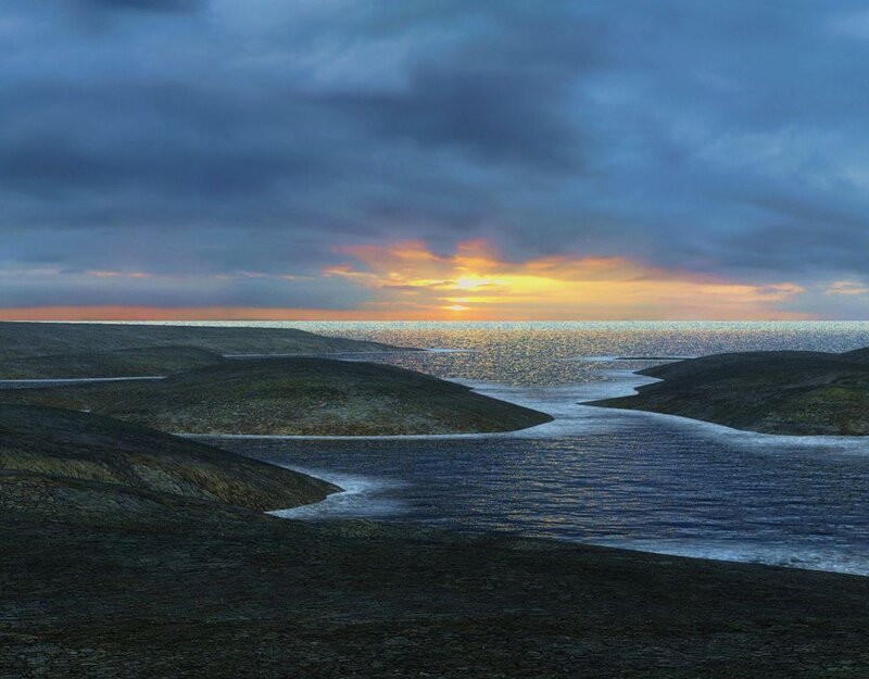 River Flowing to Sea