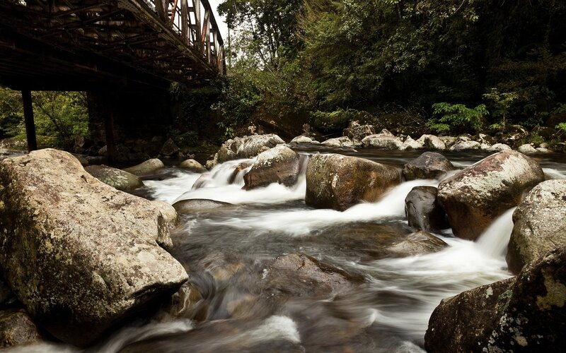 River flowing under a bridge