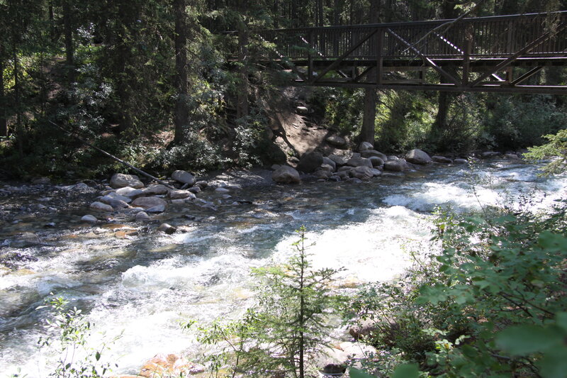 River Flowing under Bridge
