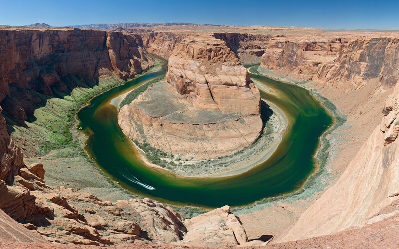 River Forming a Horseshoe Bend — Green