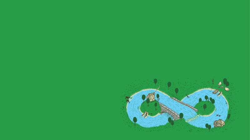 river forming infinity symbol